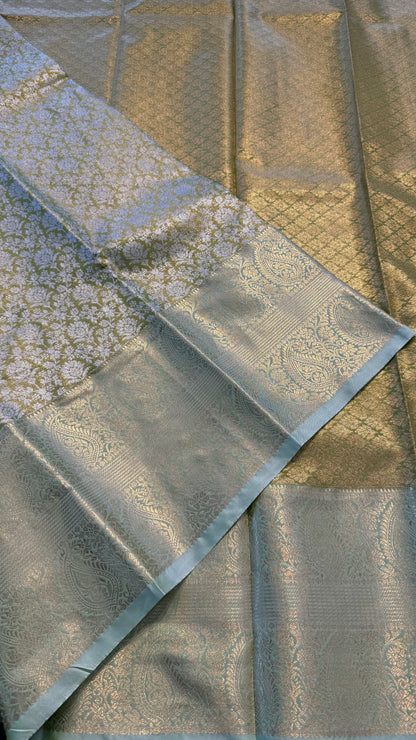 LIME GREEN SEMI SILK KANICHIPURAM SILK SAREE (SSKS21)