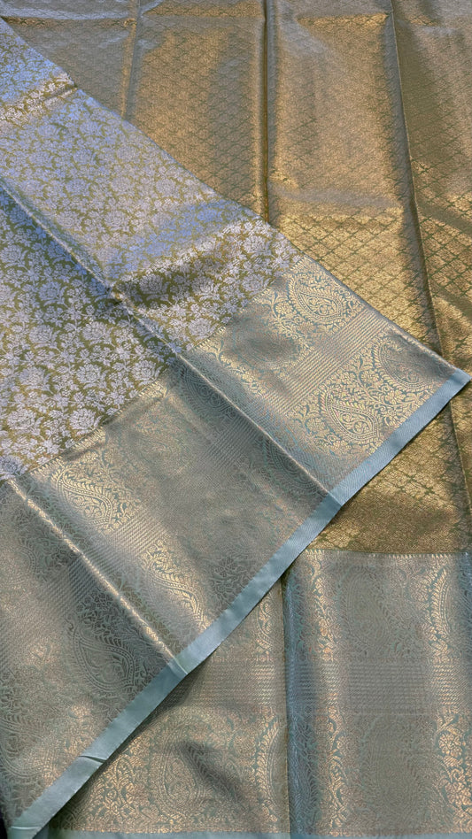 LIME GREEN SEMI SILK KANICHIPURAM SILK SAREE (SSKS21)