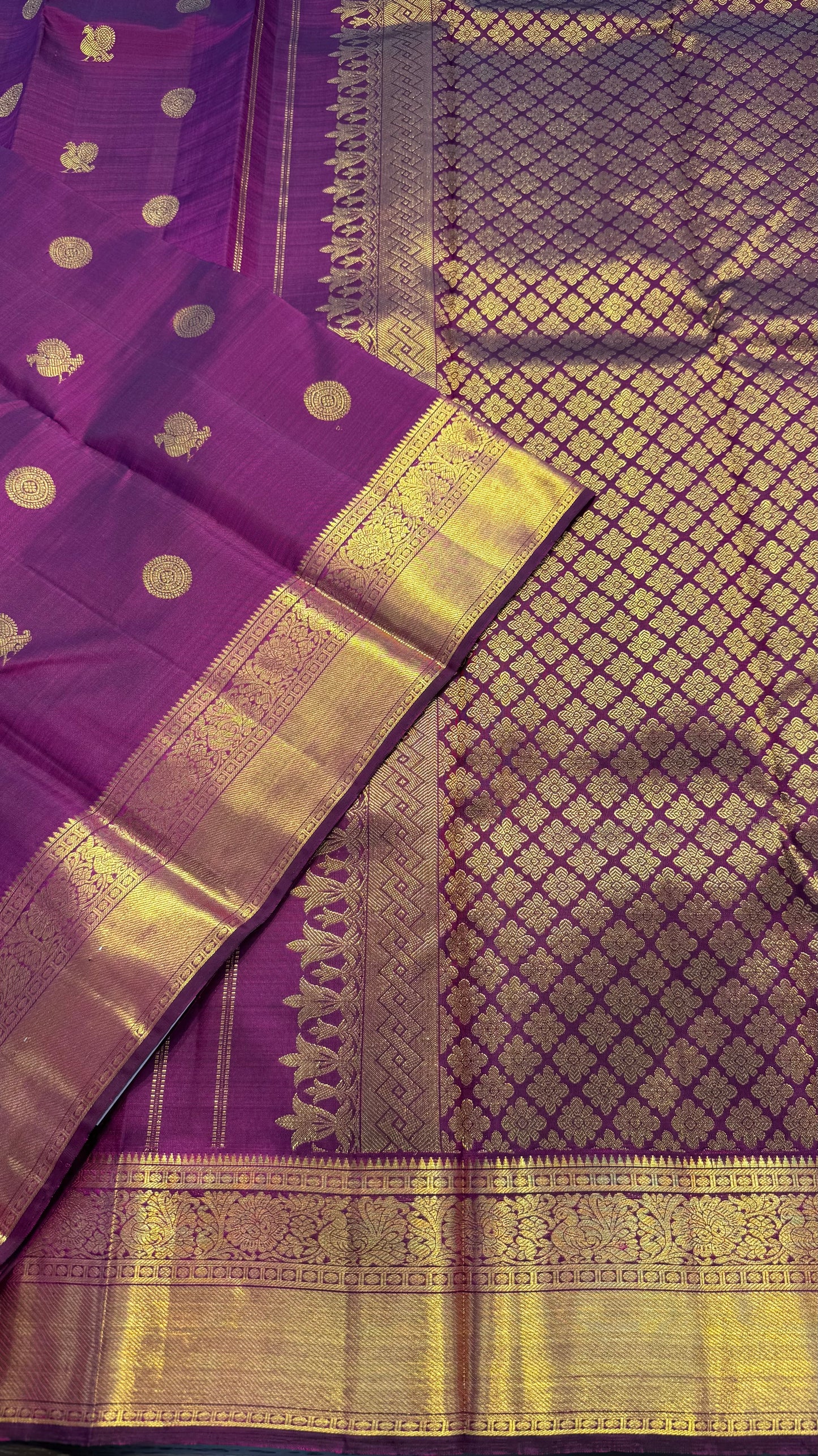 ROYAL PURPLE GOLD ZARI HANDLOOM KANCHIPURAM SILK SAREE (KSS169)