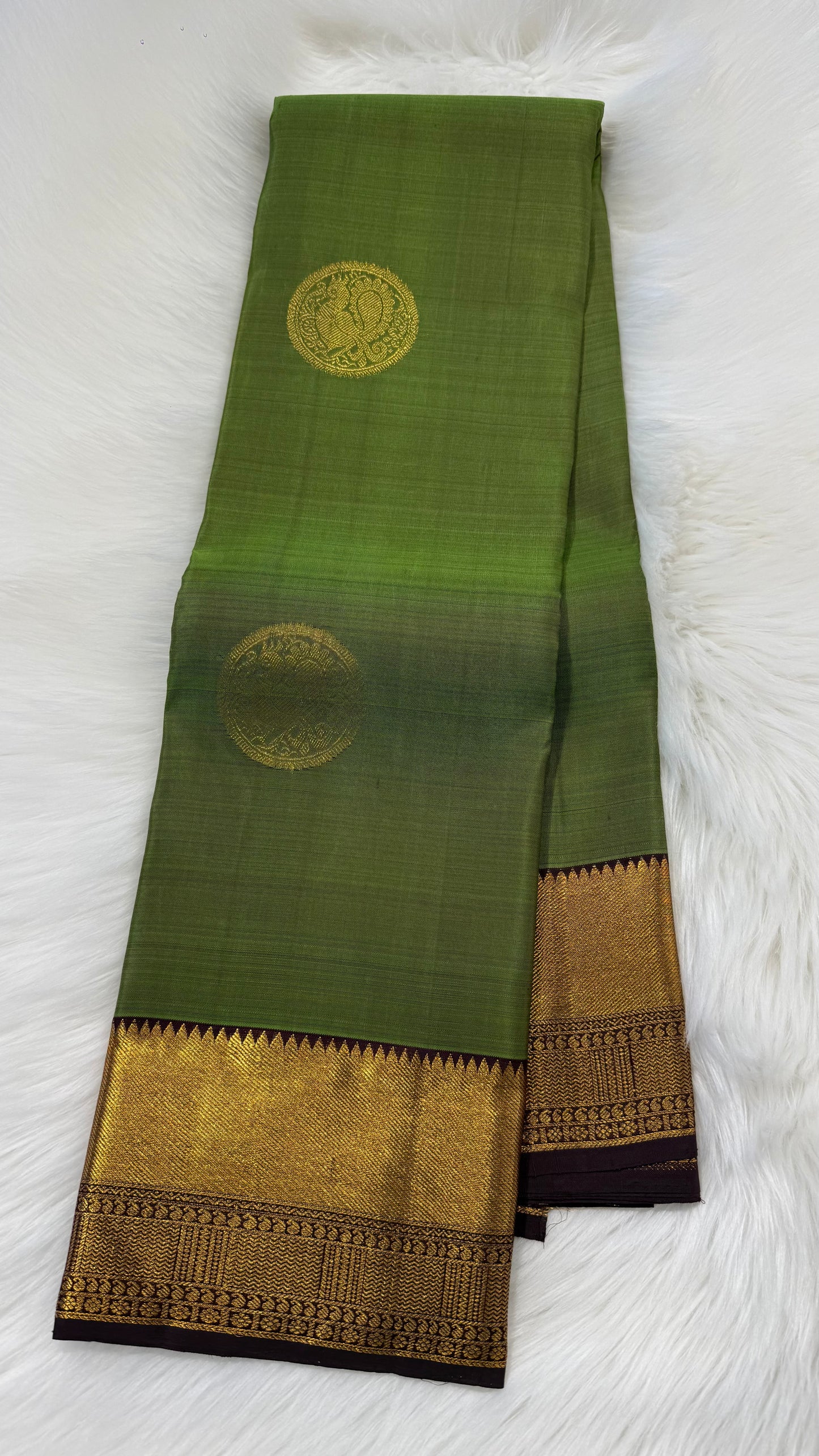 GREEN HANDLOOM  KANCHIPURAM SILK SAREE (KSS 538)