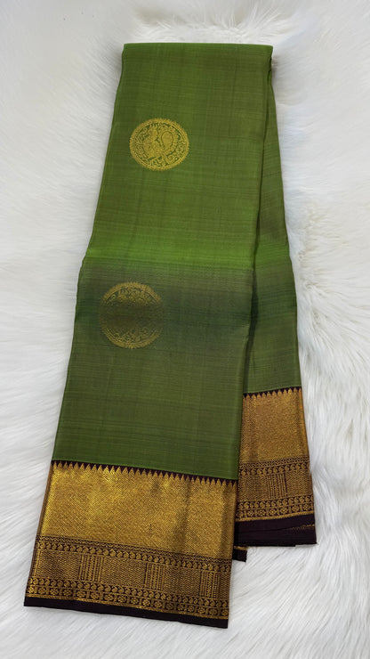 GREEN HANDLOOM  KANCHIPURAM SILK SAREE (KSS 538)