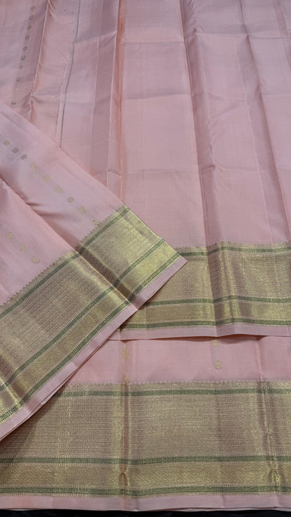 PASTEL PEACH PURE KANCHIPURAM HANDLOOM SILK SAREE KSS 526