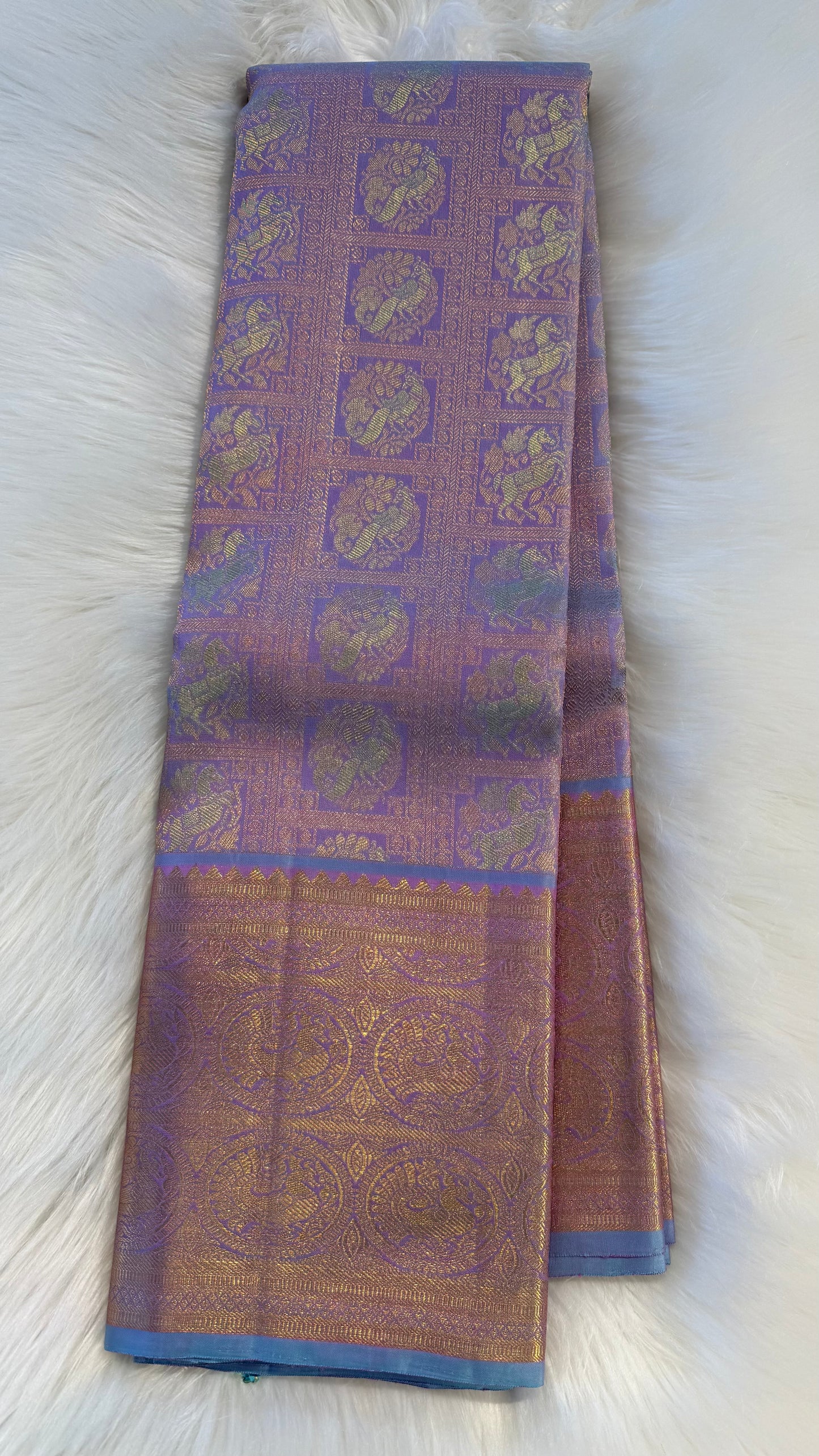 UNICORN GOLD FULL ZARI HANDLOOM KANCHIPURAM SILK SAREE (KSS314)