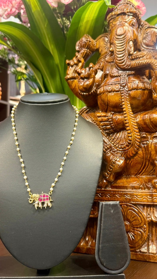 Elephant 2 Short Necklace Jewellery Set