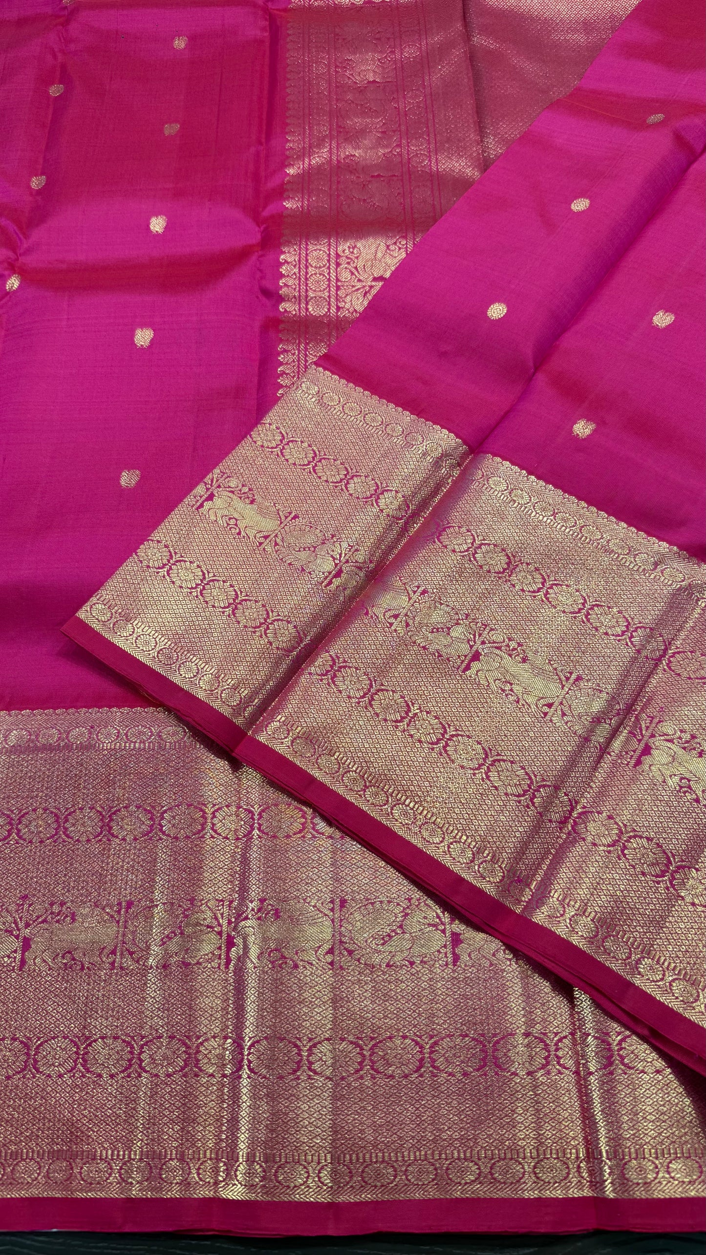BARBIE PINK PURE HANDLOOM KANCHIPURAM  SILK SAREE (KSS 568)