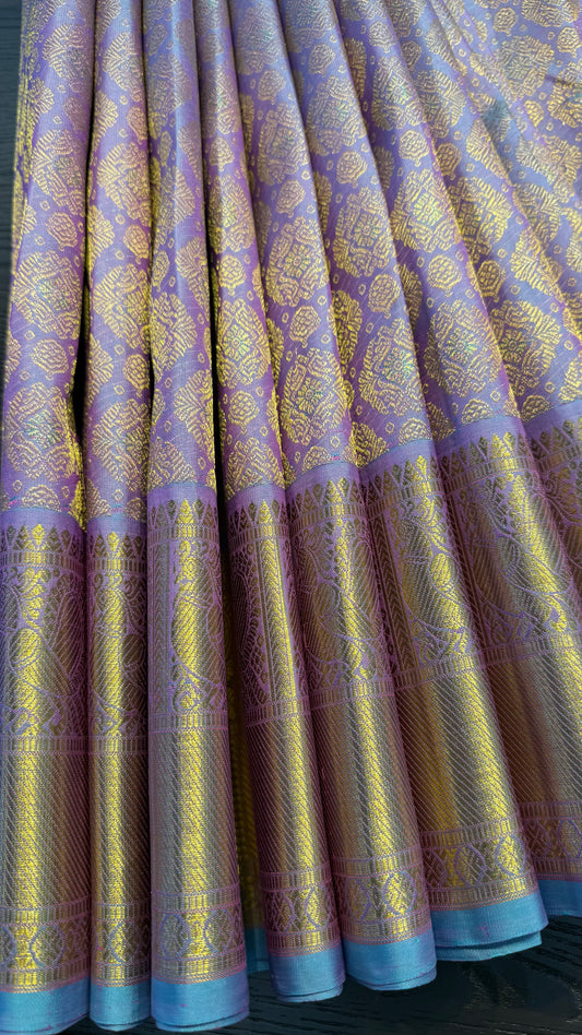 UNICORN GOLD FULL ZARI HANDLOOM KANCHIPURAM SILK SAREE (KSS309)