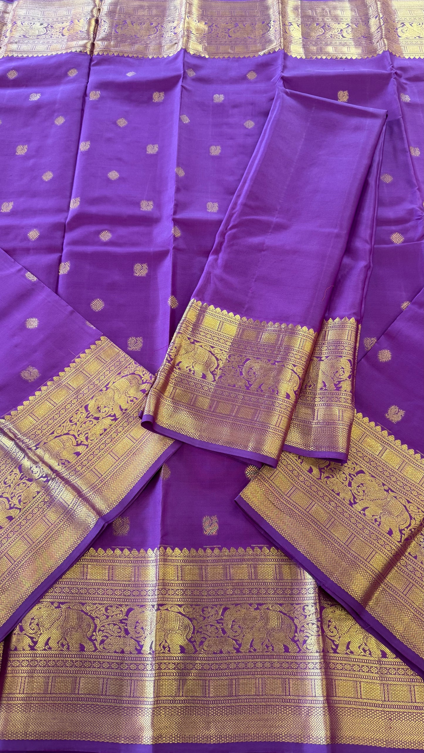 RAISIN PURPLE GOLD ZARI HANDLOOM KANICHIPURAM SILK SAREE (KSS51)