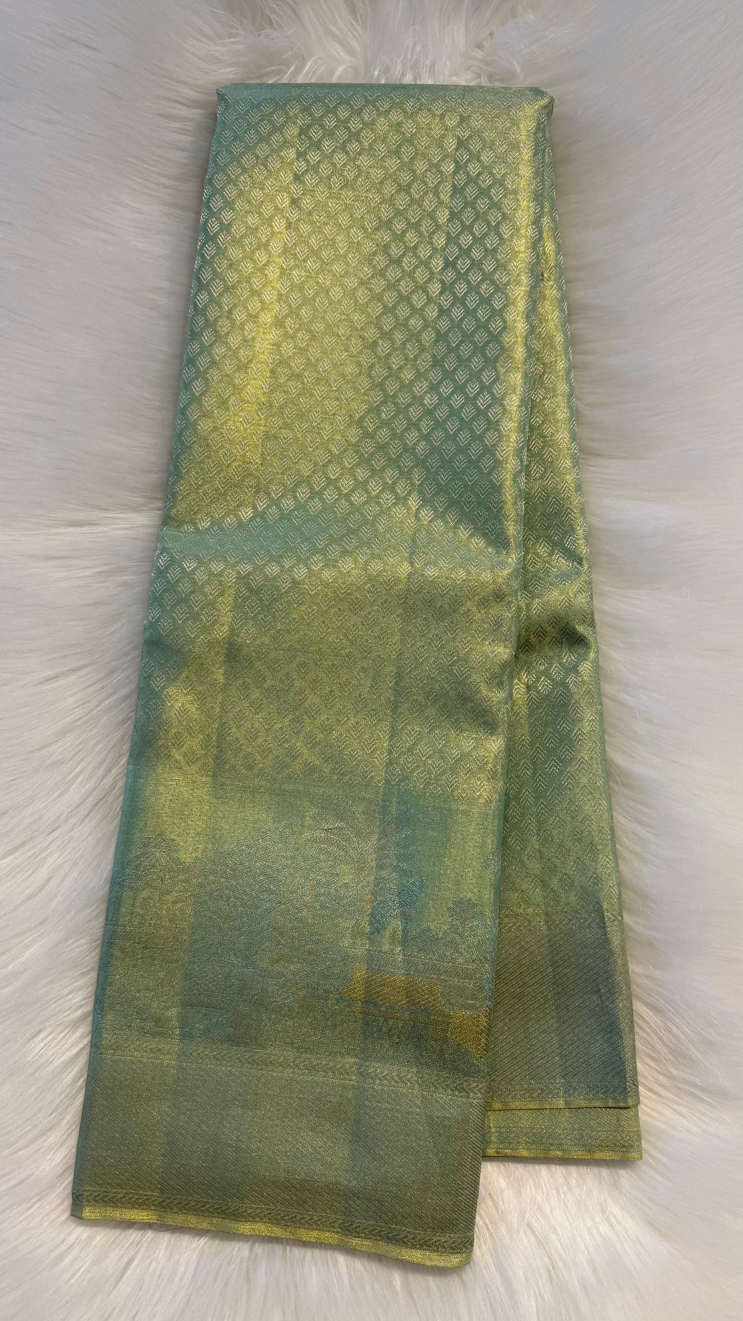 MINT GREEN GOLD ZARI HANDLOOM KANCHIPURAM SILK SAREE (KSS440)