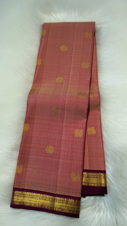 GUAVA PINK HANDLOOM KANCHIPURAM  SILK SAREE(KSS547)