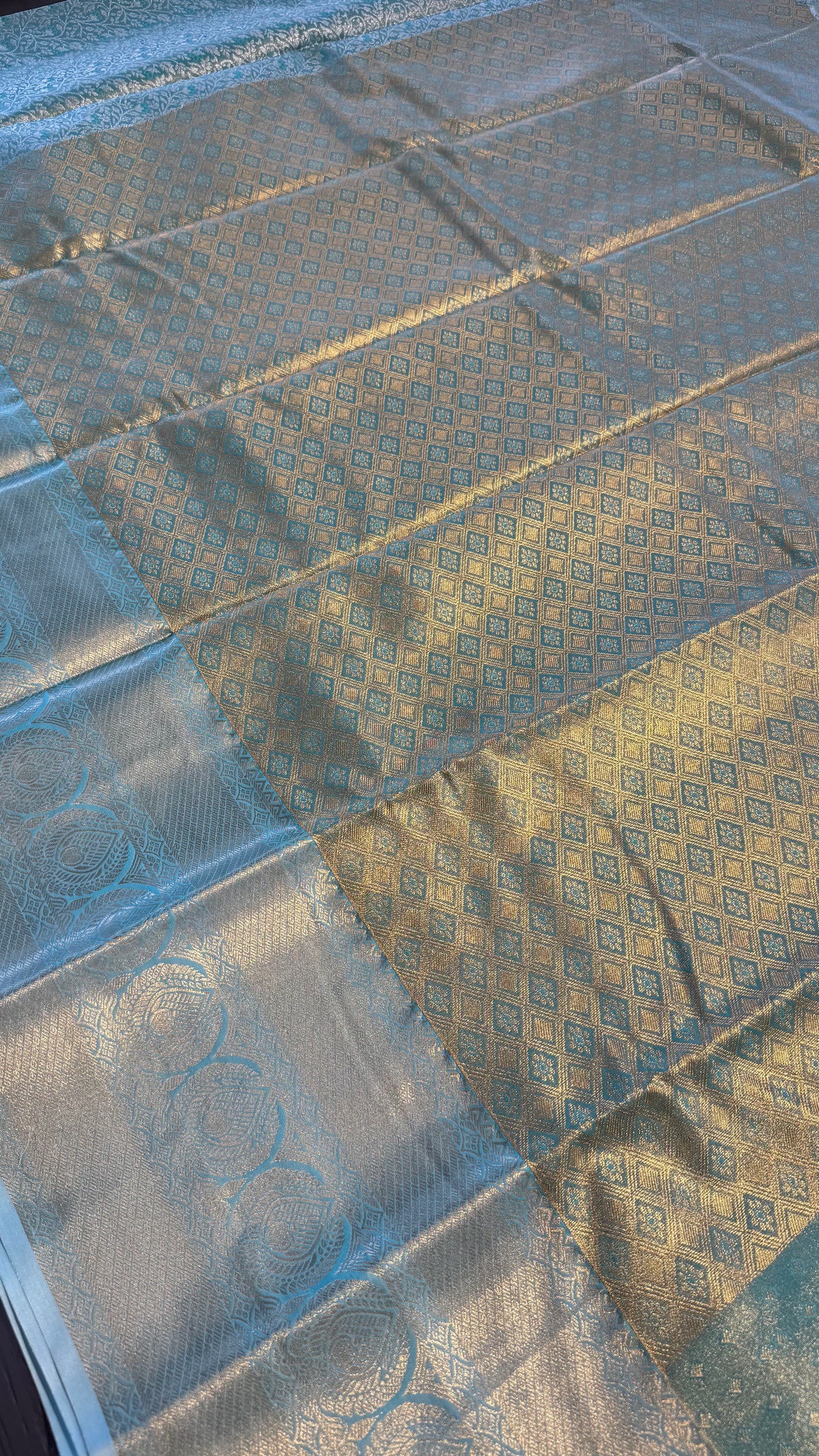 MINT SEMI SILK KANICHIPURAM SILK SAREE (SSKS34)
