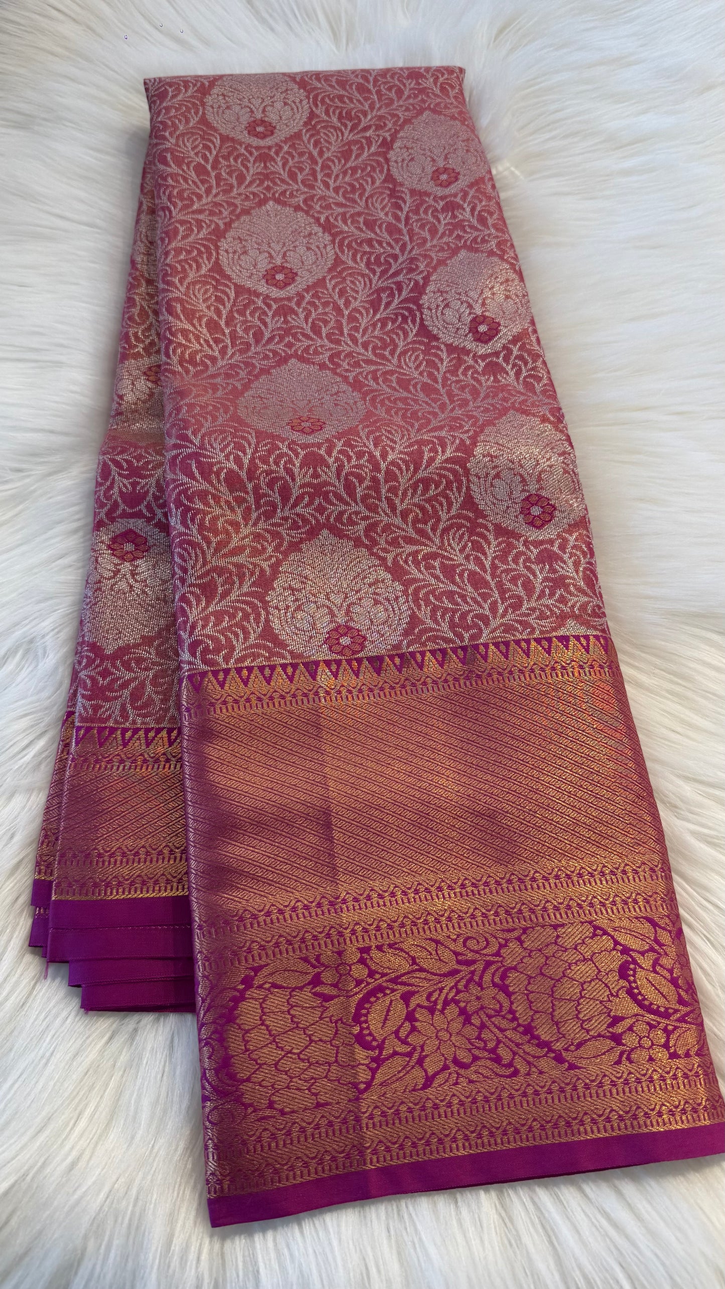 MAGENTA SEMI SILK KANICHIPURAM SILK SAREE (SSKS31)
