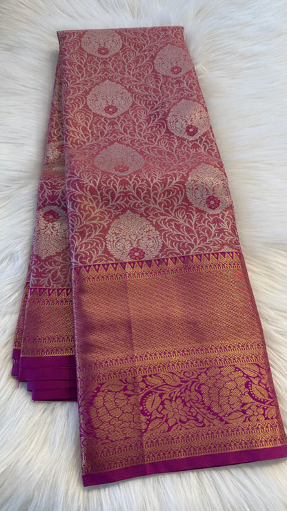 MAGENTA SEMI SILK KANICHIPURAM SILK SAREE (SSKS31)