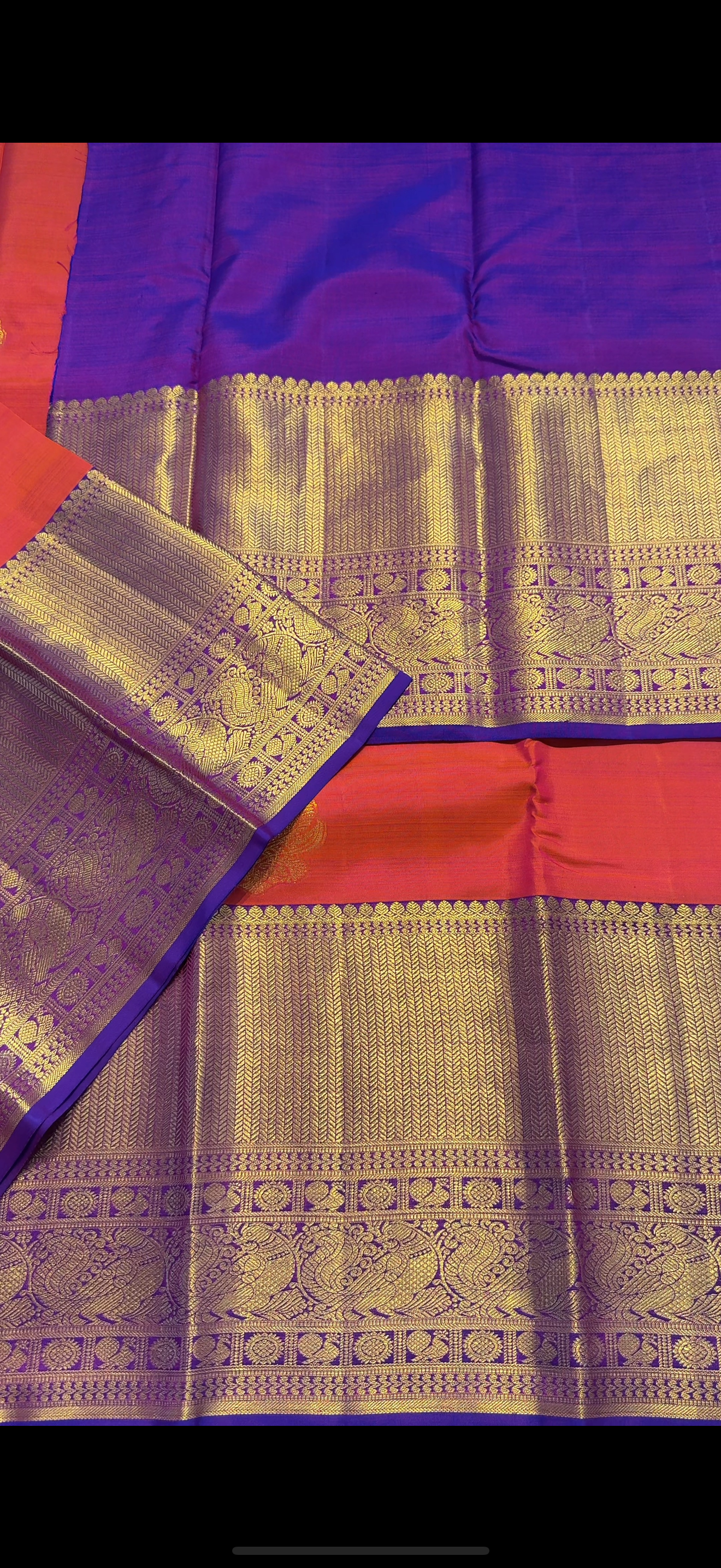 KANAKAMBARAM PINK WITH CONTRAST PURPLE HANDLOOM KANICHIPURAM SILK SAREE (KSS45)
