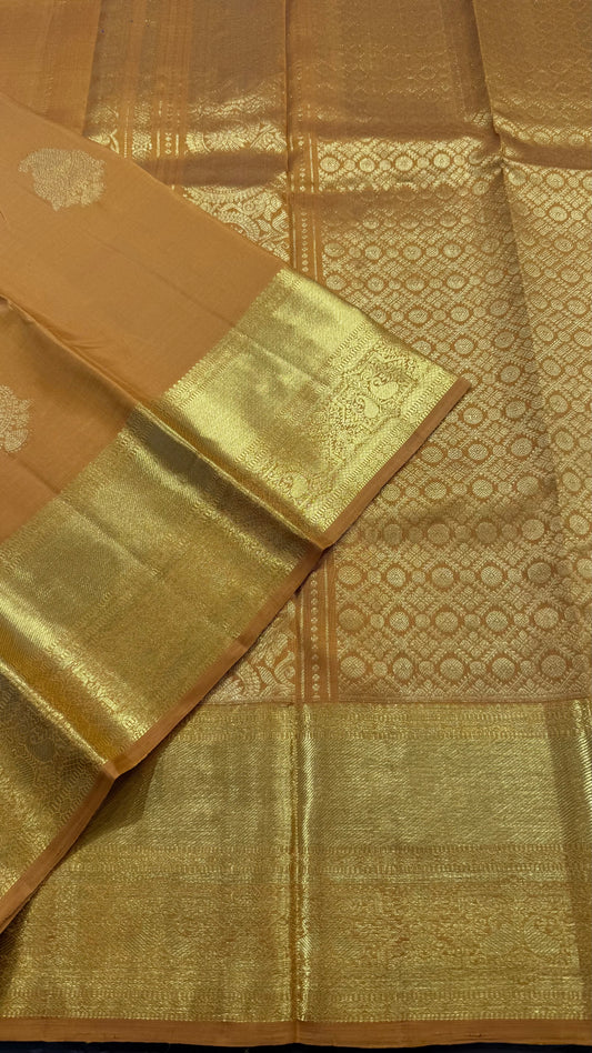GAMBOGE PURE KANCHIPURAM HANDLOOM SILK SAREE(KSS 535)