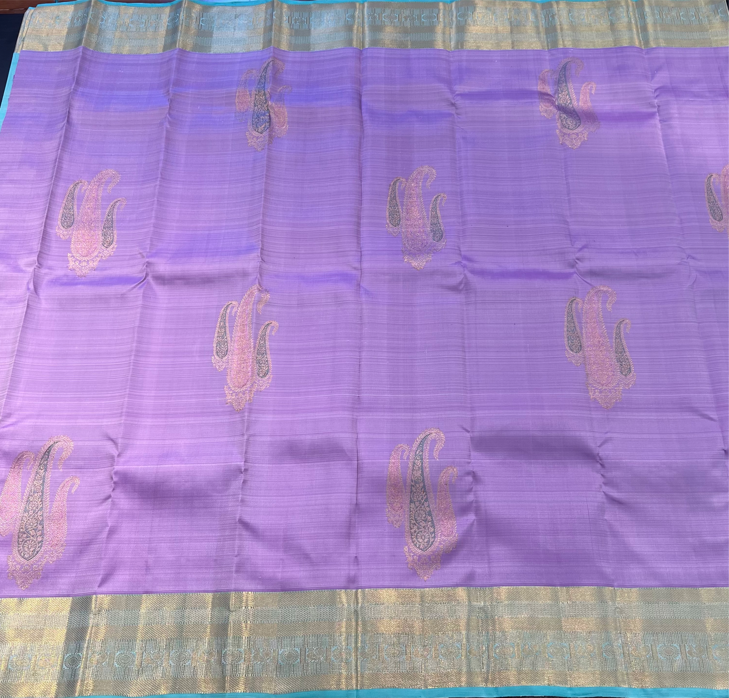 PASTEL LAVENDER PURPLE KANCHIPURAM HANDLOOM SILK SAREE