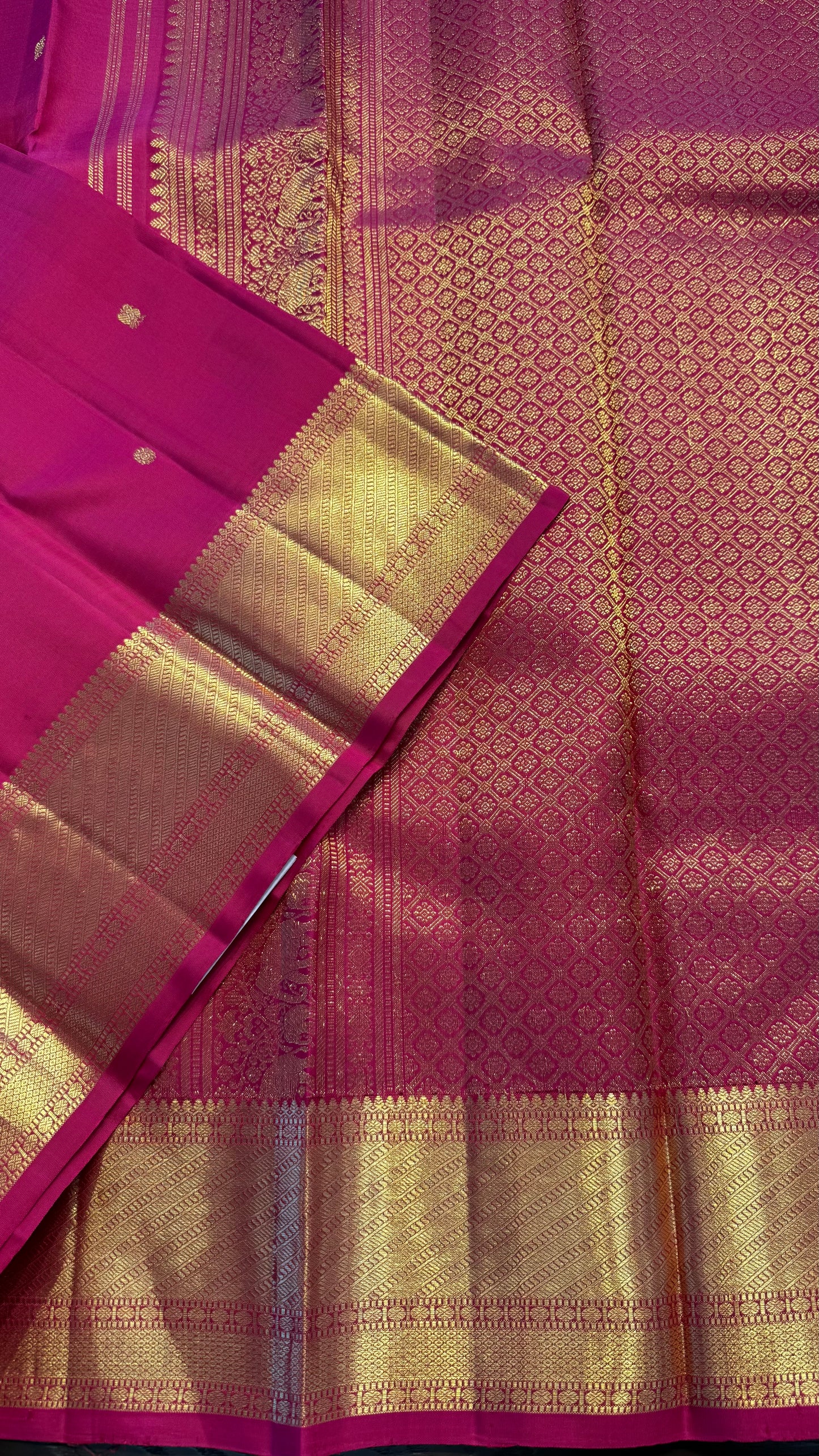RANI PINK GOLD ZARI HANDLOOM KANCHIPURAM SILK SAREE (KSS339)