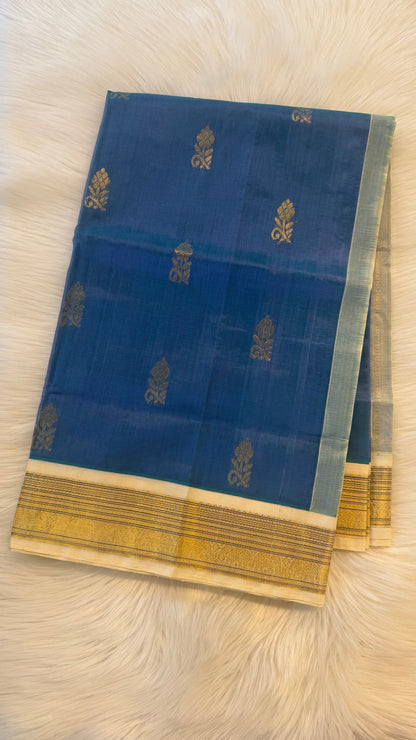 UNICORN PASTEL 3 TONE HANDLOOM KANCHIPURAM SILK COTTON (KSC38)