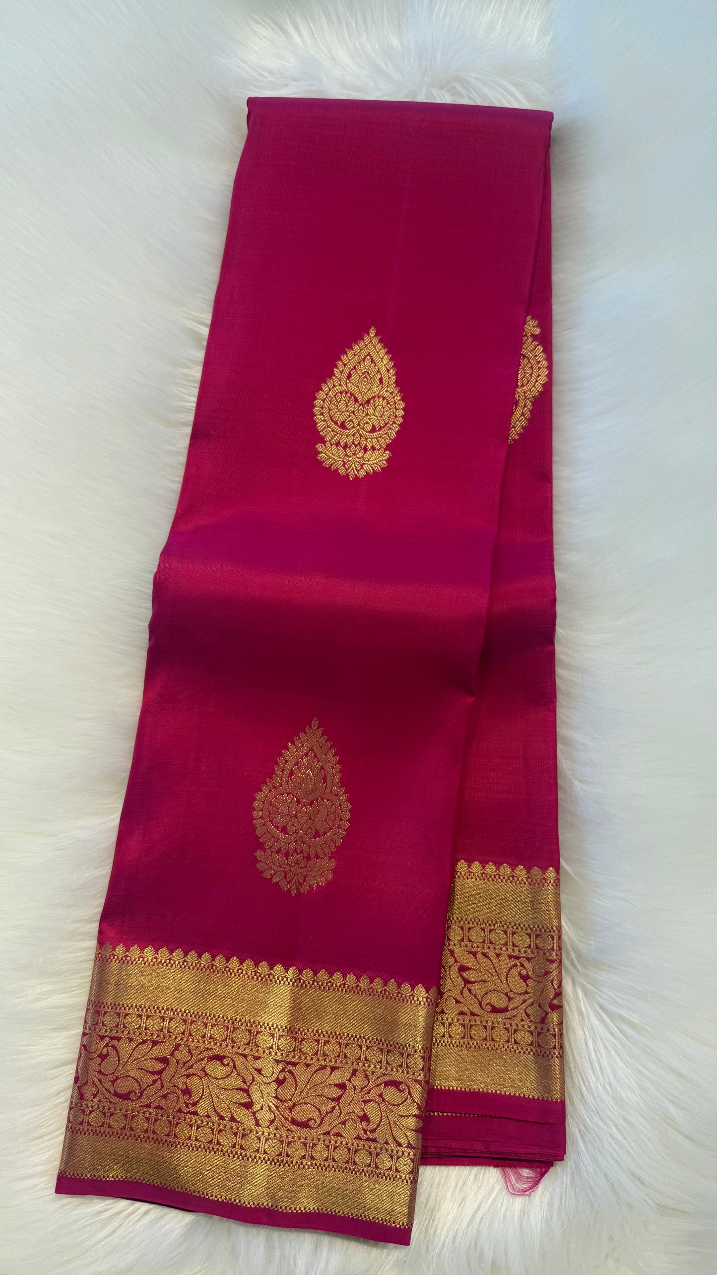 PINK GOLD ZARI HANDLOOM KANCHIPURAM SILK SAREE (KSS358)