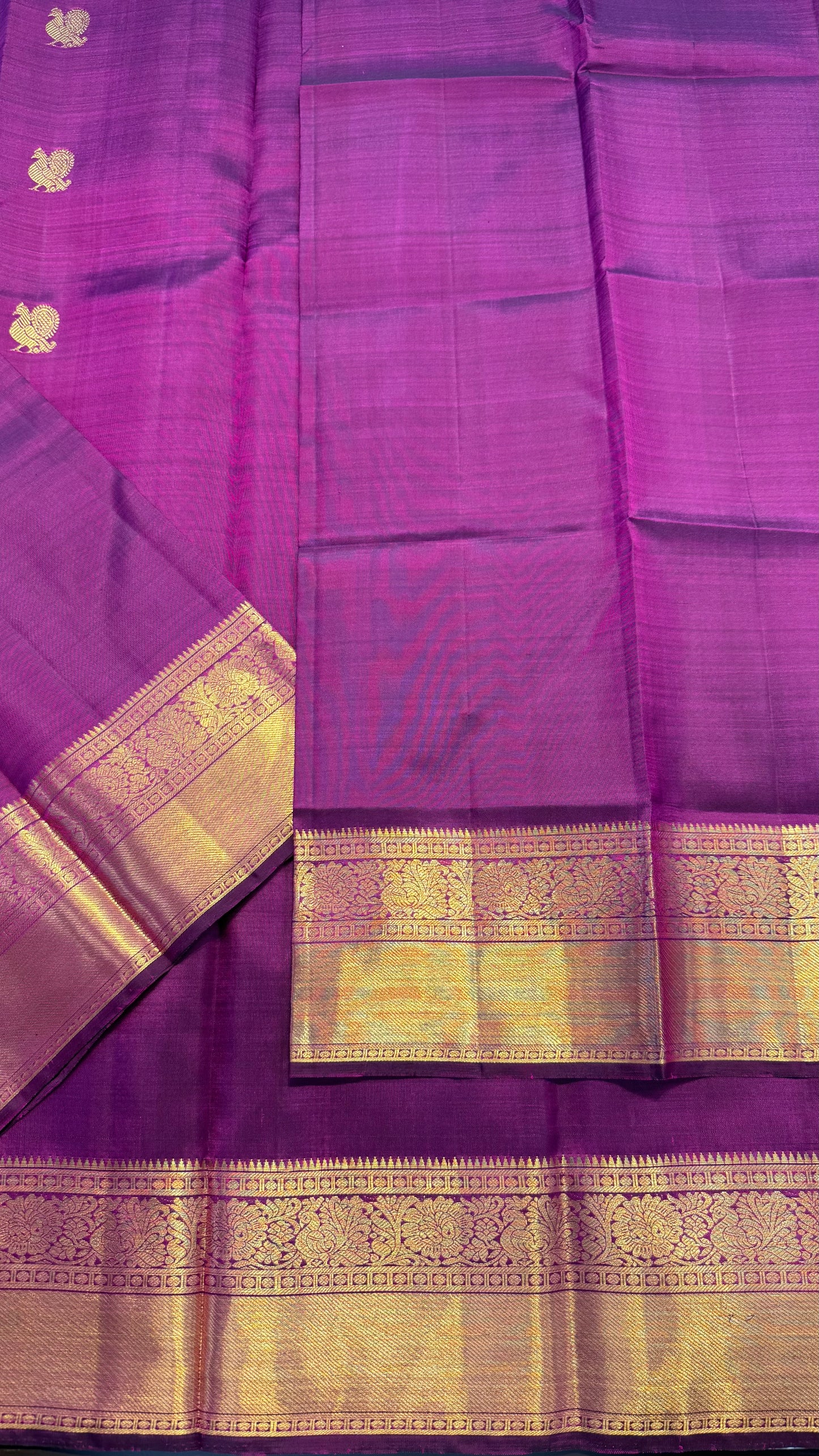 ROYAL PURPLE GOLD ZARI HANDLOOM KANCHIPURAM SILK SAREE (KSS169)