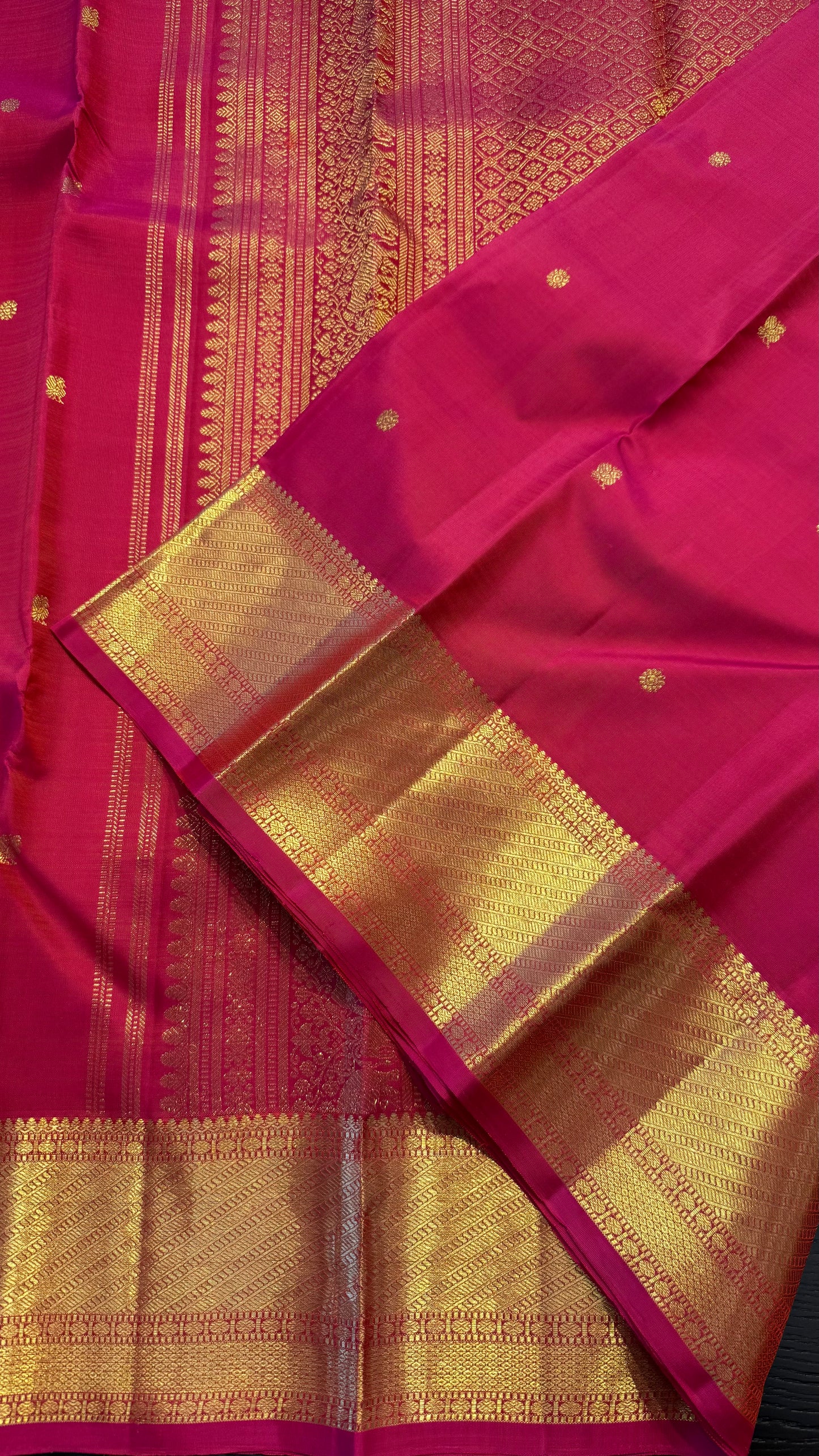 DUAL TONE PINK GOLD ZARI HANDLOOM KANCHIPURAM SILK SAREE (KSS341)