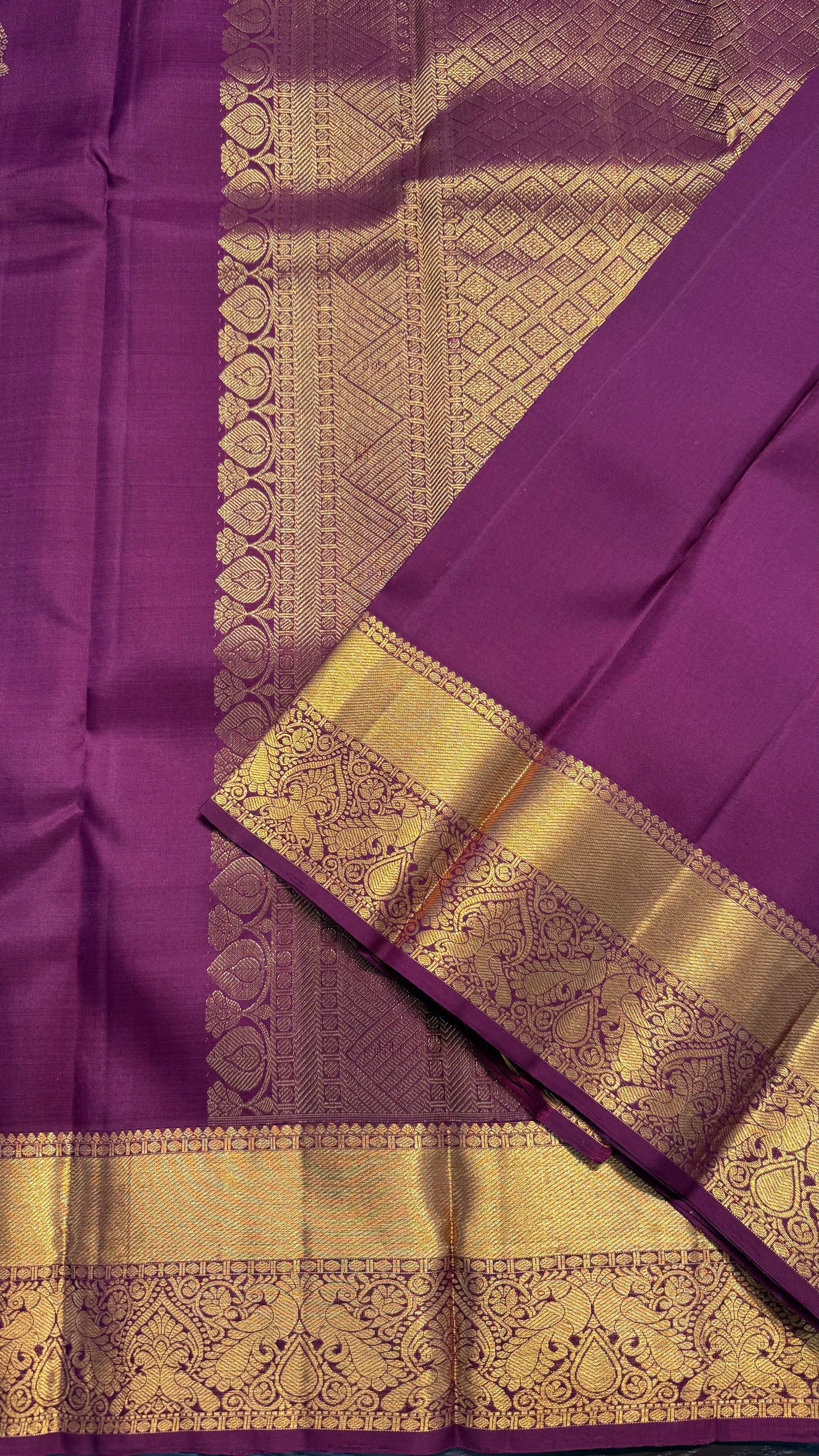 MULBERRY MAROON GOLD ZARI HANDLOOM KANCHIPURAM SILK SAREE (KSS357)