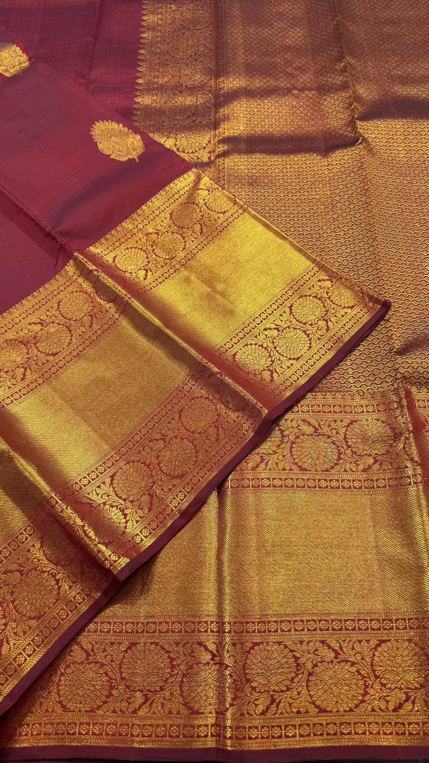 MAROON HANDLOOM KANCHIPURAM  SILK SAREE(KSS575)