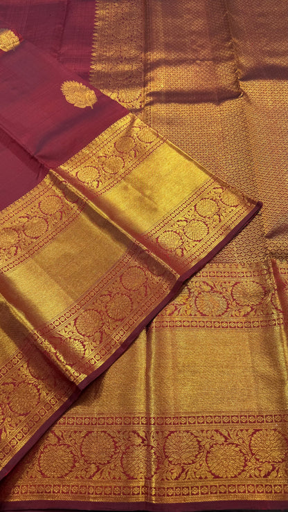 MAROON HANDLOOM KANCHIPURAM  SILK SAREE(KSS575)