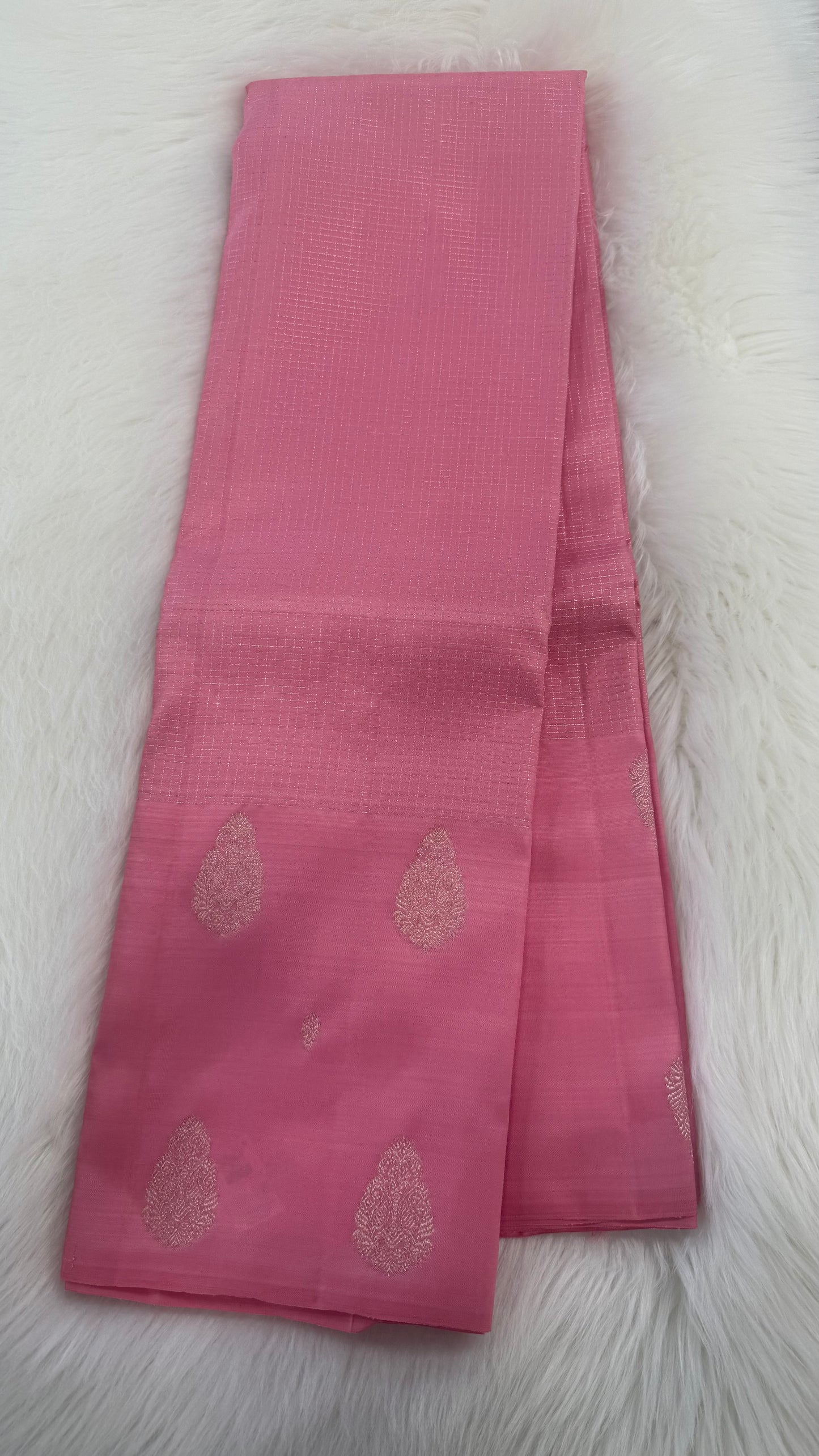 VAIRA OOSI PINK GOLD ZARI HANDLOOM KANICHIPURAM SILK SAREE (KSS149)