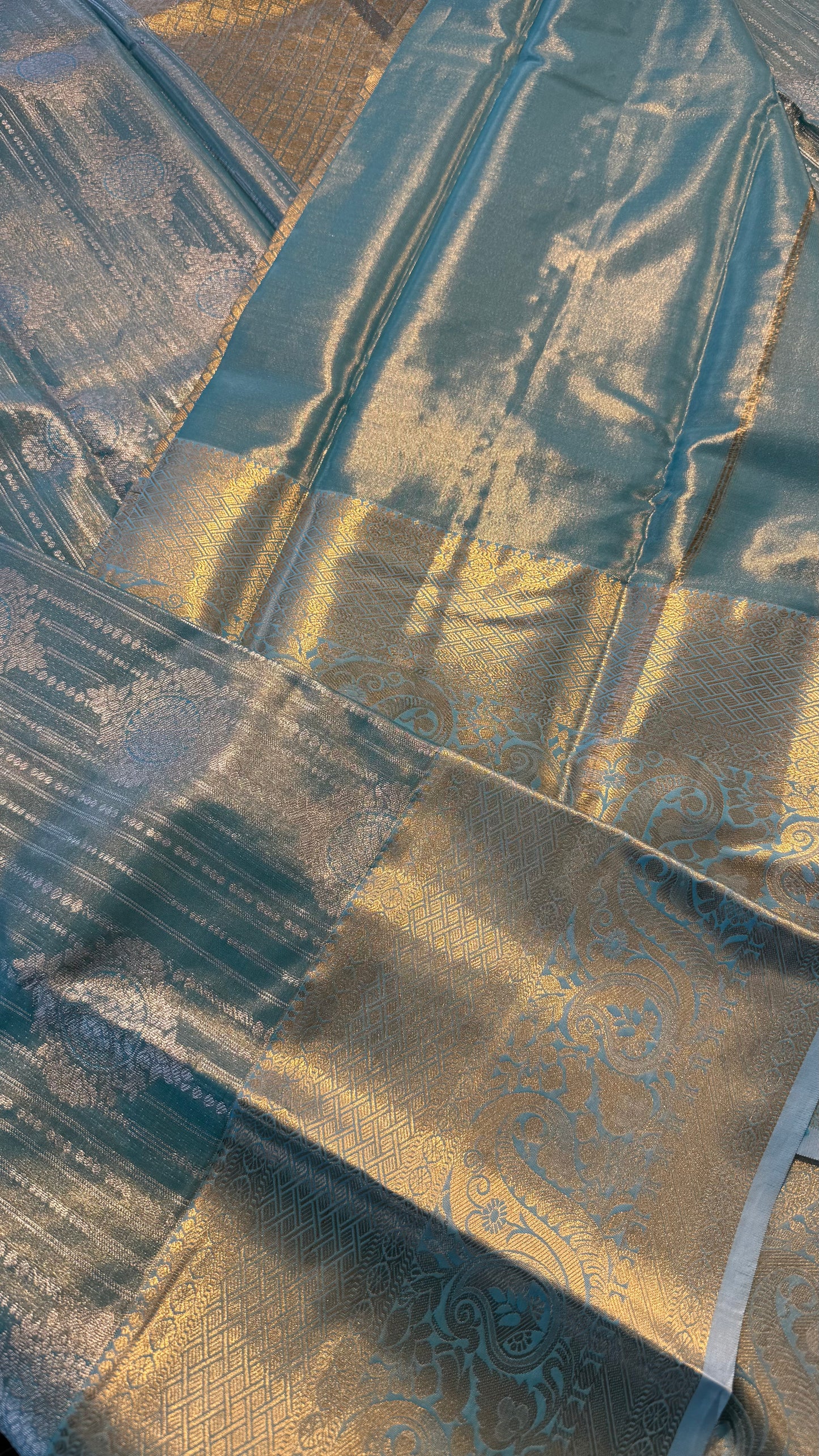 SKY BLUE SEMI SILK KANICHIPURAM SILK SAREE (SSKS27)