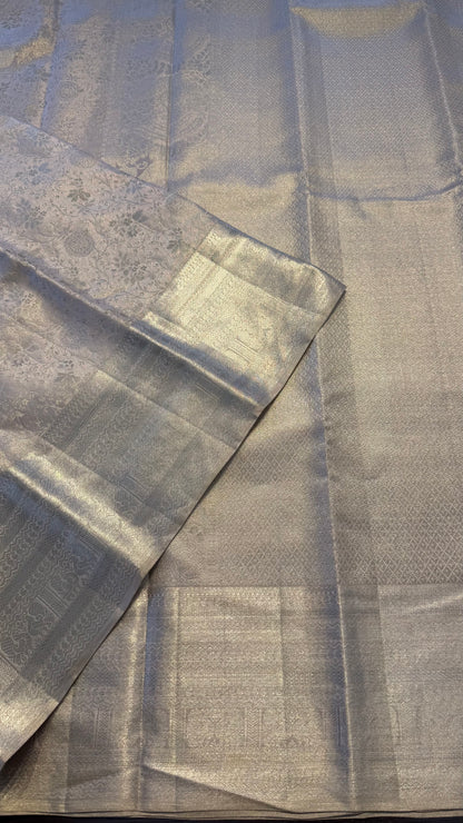 CHAMPAGNE GOLD ZARI HANDLOOM KANCHIPURAM SILK SAREE (KSS285)