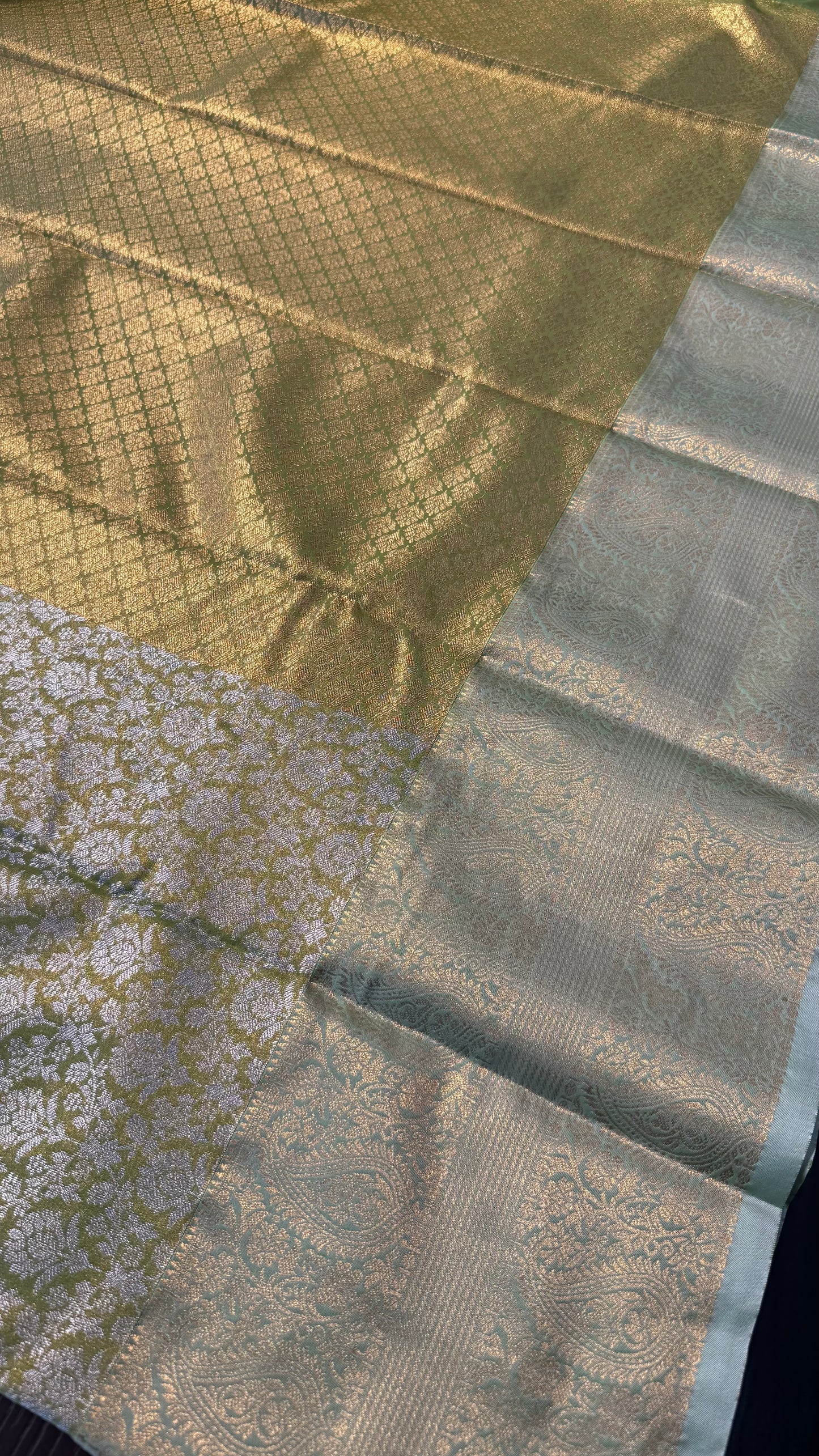 LIME GREEN SEMI SILK KANICHIPURAM SILK SAREE (SSKS21)