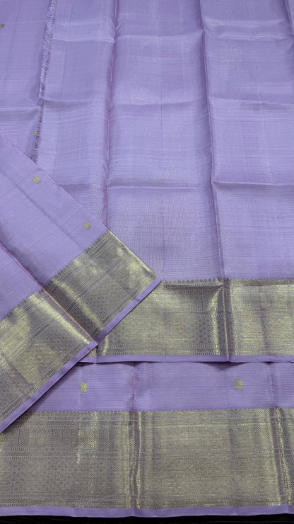PASTEL LAVENDER VAIRA OOSI PURE KANCHIPURAM HANDLOOM SILK SAREE(KSS525)