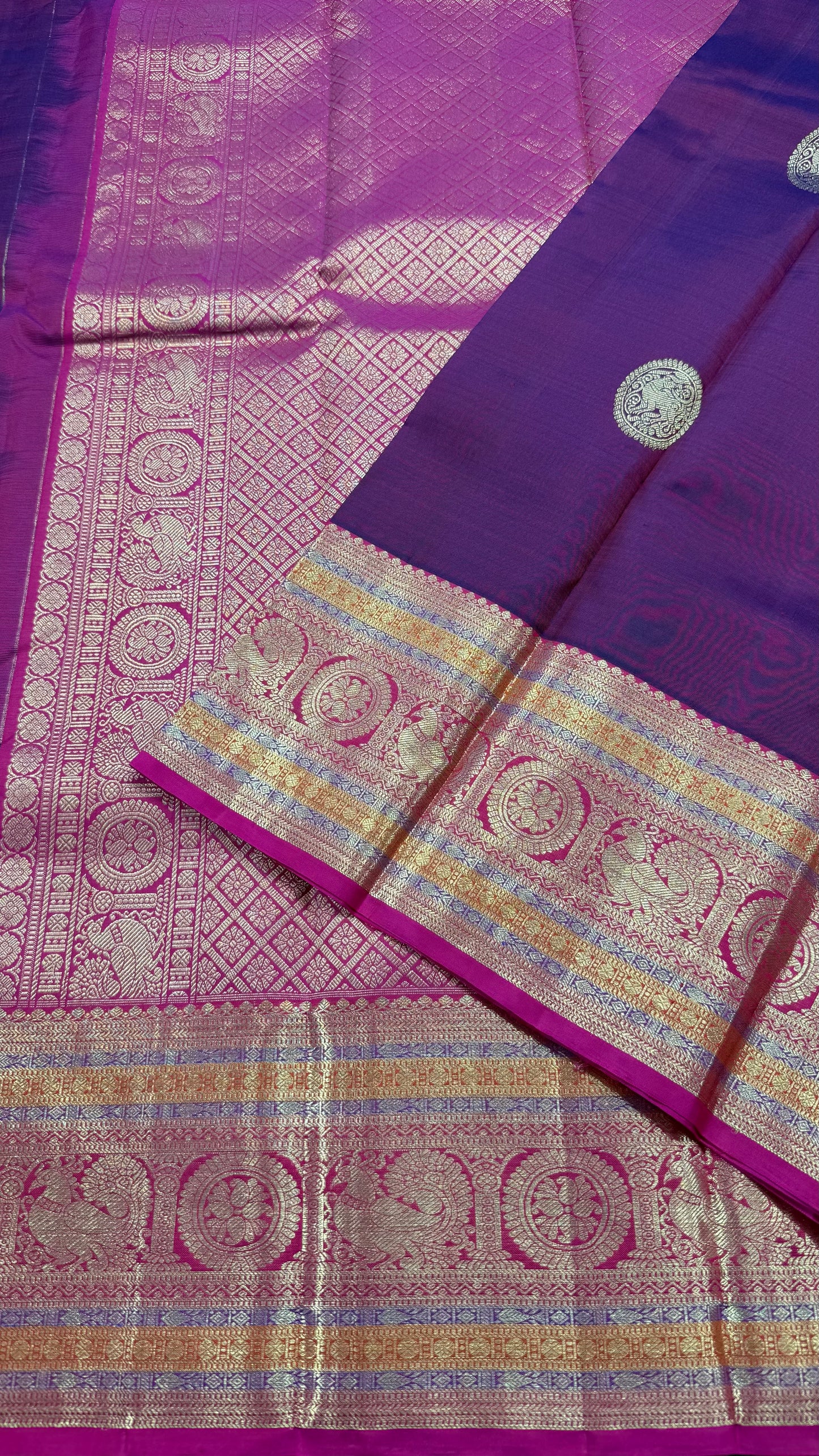 PURPLE HANDLOOM KANCHIPURAM  SILK SAREE(KSS 580)
