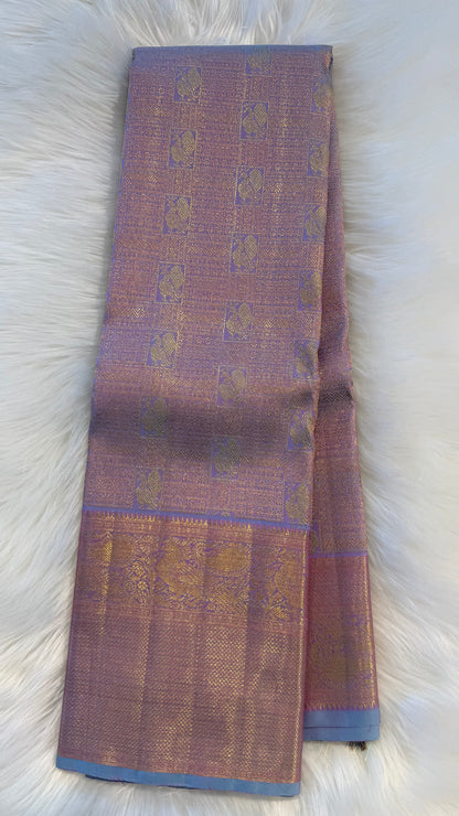 UNICORN GOLD FULL ZARI HANDLOOM KANCHIPURAM SILK SAREE (KSS313)