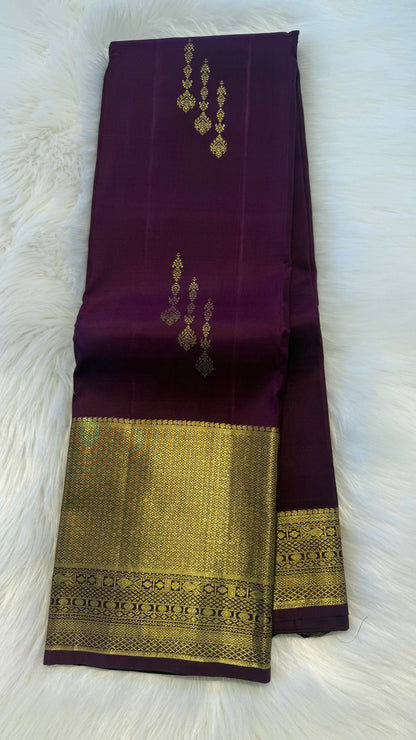 RASBERRY GOLD ZARI HANDLOOM KANCHIPURAM SILK SAREE (KSS167)