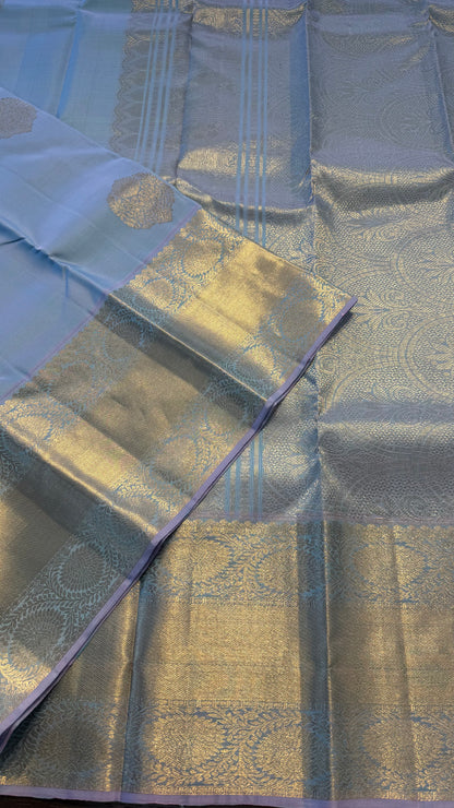 UNICORN BLUE HANDLOOM KANCHIPURAM SILK SAREE (KSS275)