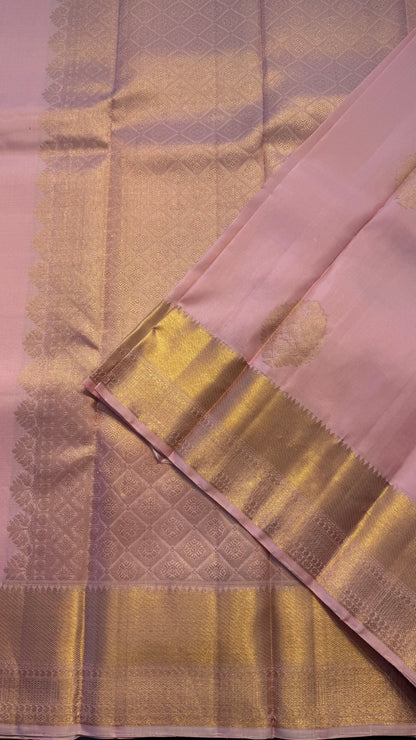 PASTEL PINK HANDLOOM KANCHIPURAM SILK SAREE (KSS326)