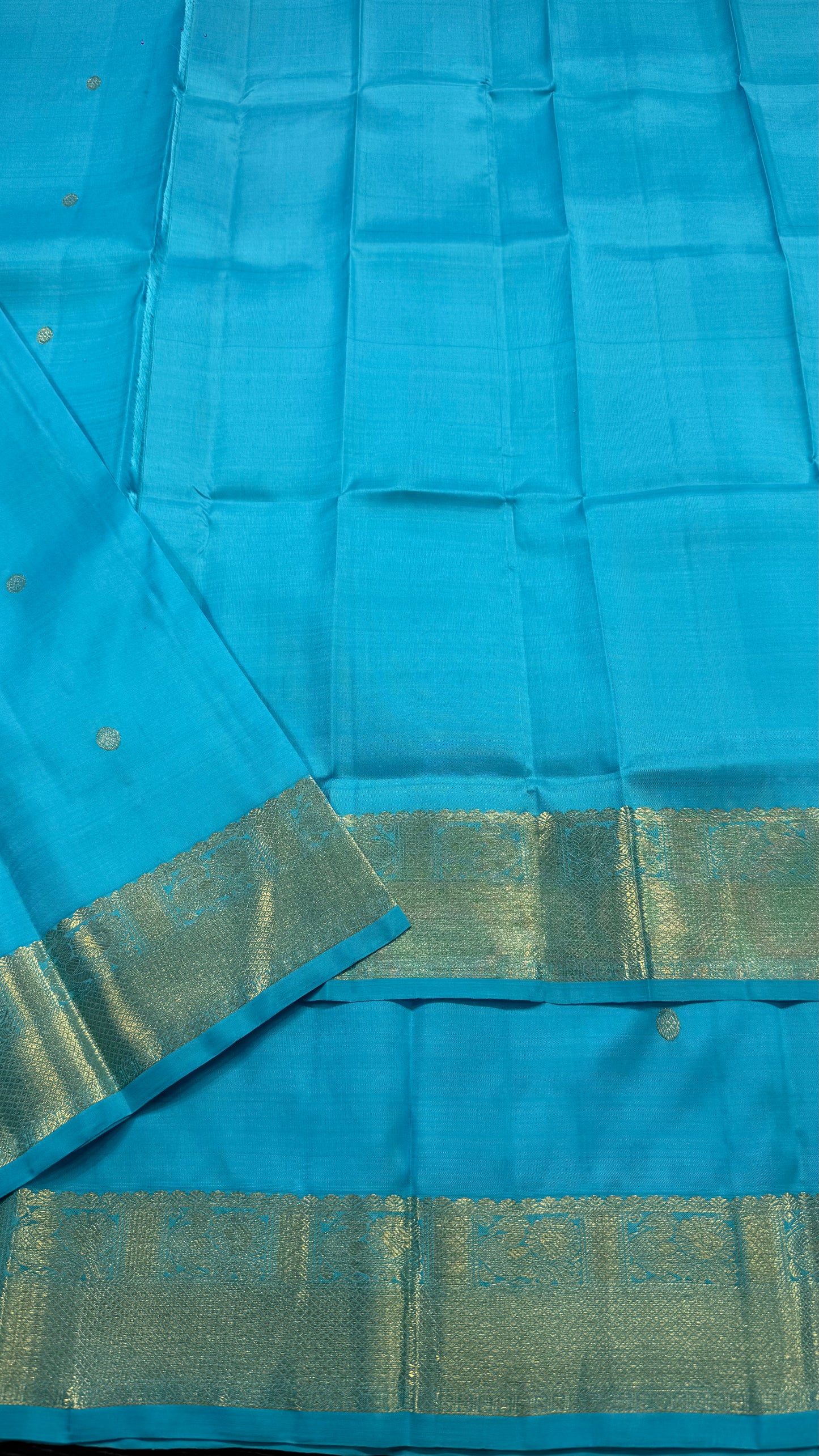 AQUA BLUE PURE KANCHIPURAM HANDLOOM SILK SAREE SILK(KSS 527)