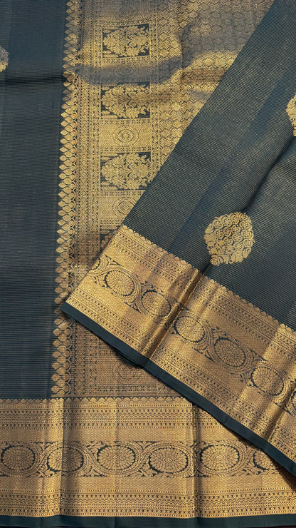 VAIRA OOSI GREEN HANDLOOM KANCHIPURAM SILK SAREE (KSS427)