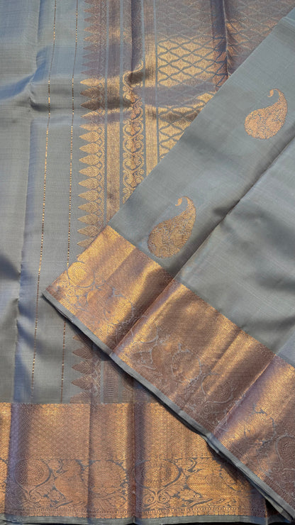 SAGE GREEN HANDLOOM KANCHIPURAM SILK SAREE (KSS319)