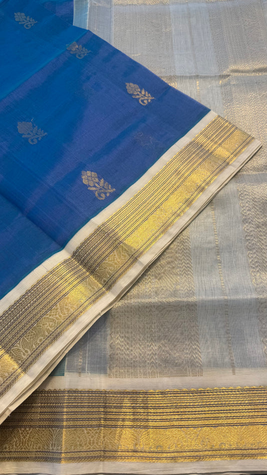 UNICORN PASTEL 3 TONE HANDLOOM KANCHIPURAM SILK COTTON (KSC38)