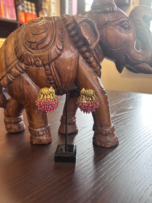 Elephant with Ruby Beads