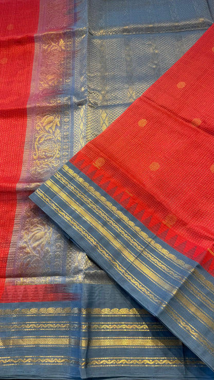 HANDLOOM KANCHIPURAM SILK COTTON (KSC259)