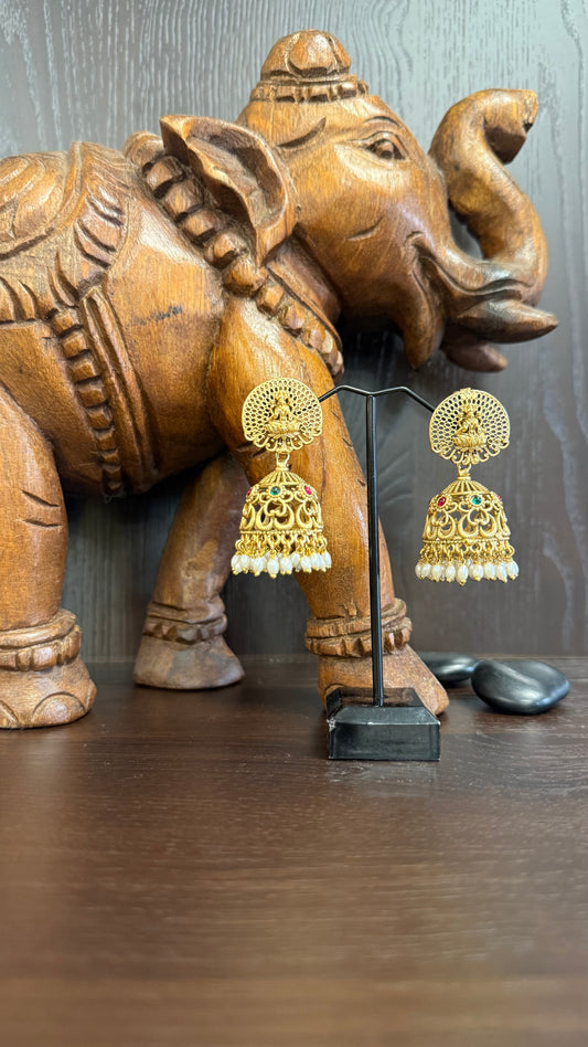 Mogra Ruby and Green Jhumka