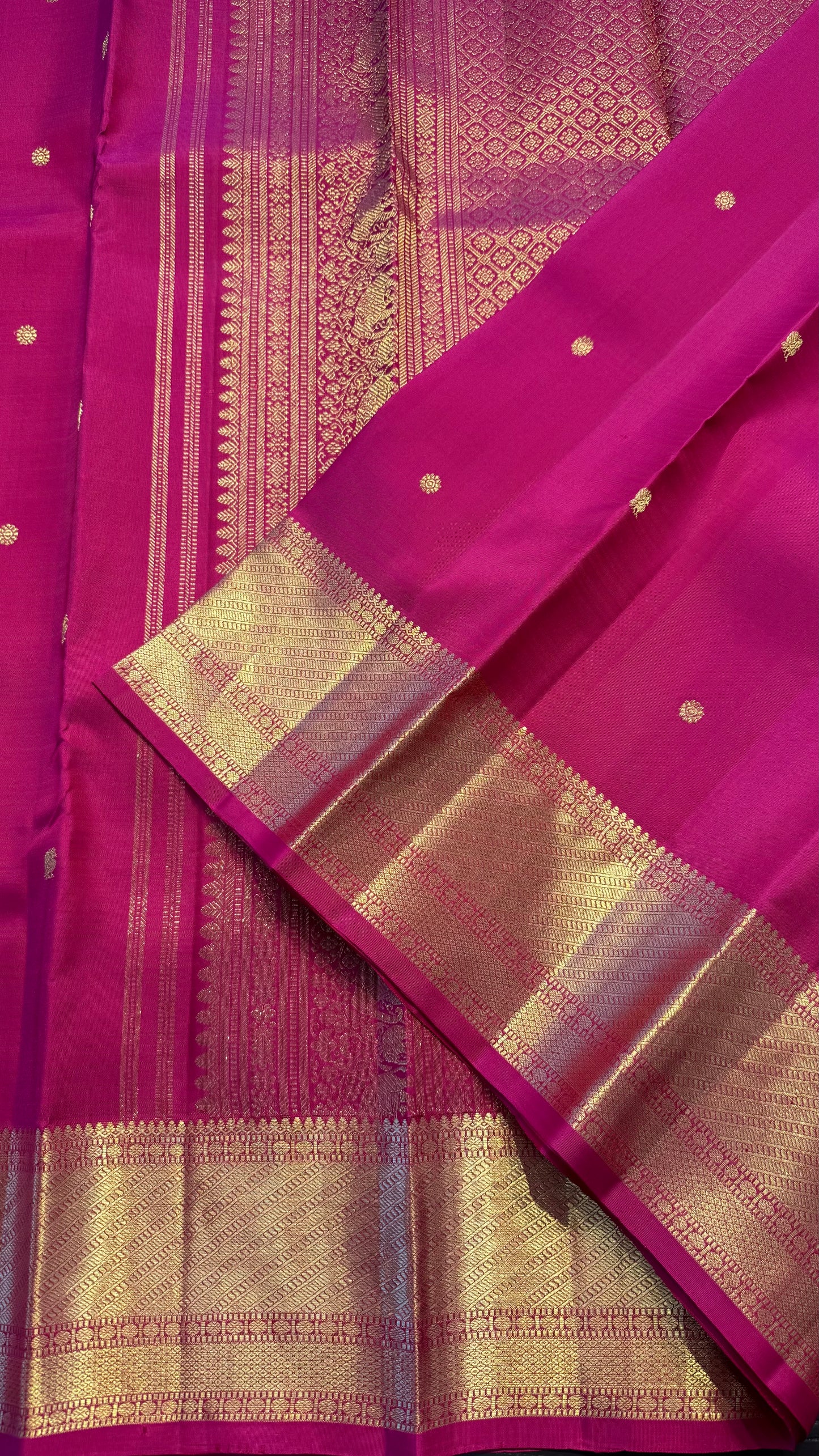 RANI PINK GOLD ZARI HANDLOOM KANCHIPURAM SILK SAREE (KSS339)