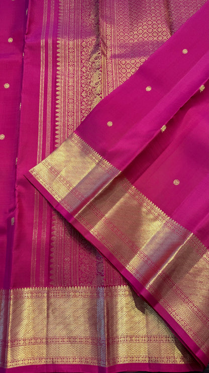 RANI PINK GOLD ZARI HANDLOOM KANCHIPURAM SILK SAREE (KSS339)