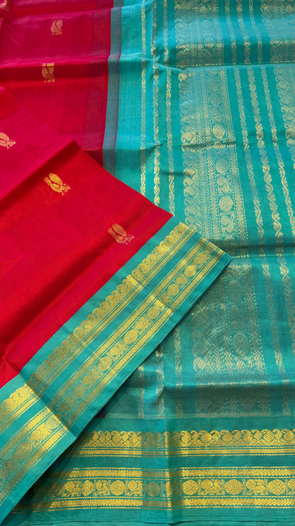 HANDLOOM KANCHIPURAM SILK COTTON (KSC222)