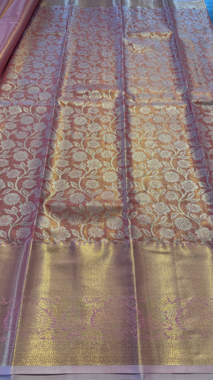 PINK SEMI SILK KANICHIPURAM SILK SAREE (SSKS11)