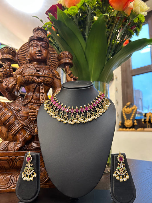Anjali Short Necklace Jewellery Set