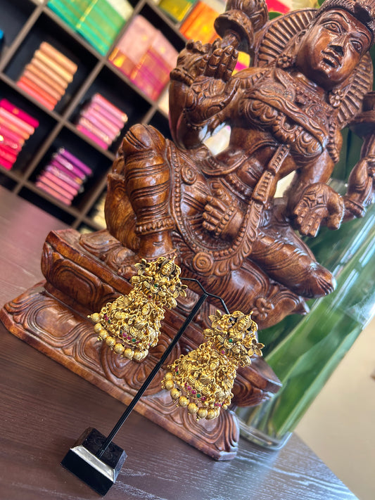 Antique Gold Plated Nayanthara Jumkha
